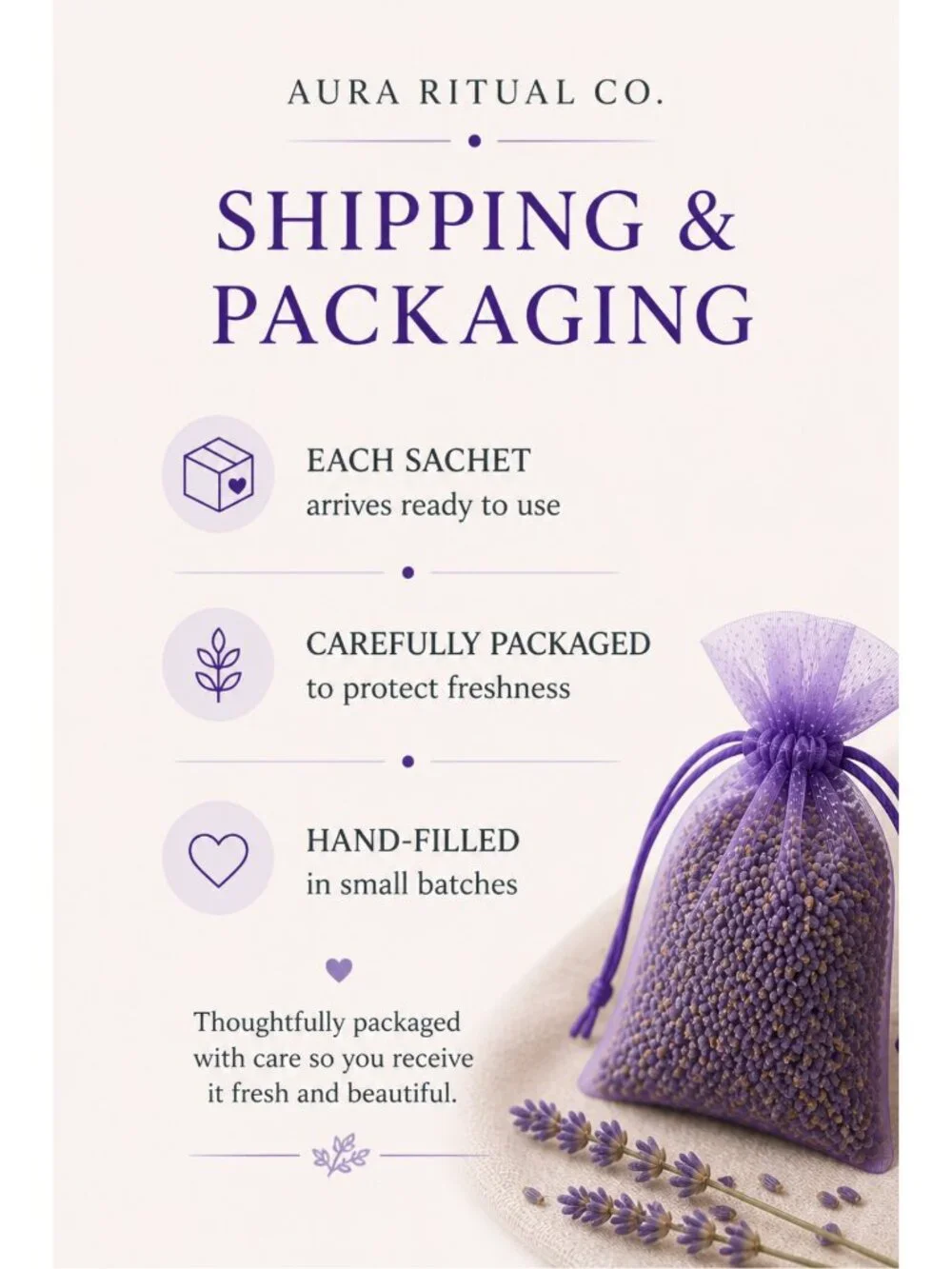 French Lavender Sachets Drawer Fresheners - Set of 5